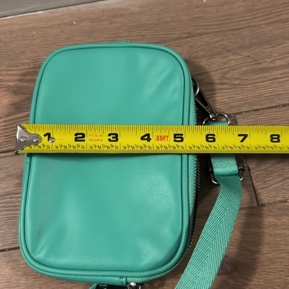 Zara Mint Green Crossbody Purse Vegan Leather long strap. - Picture 8 of 9